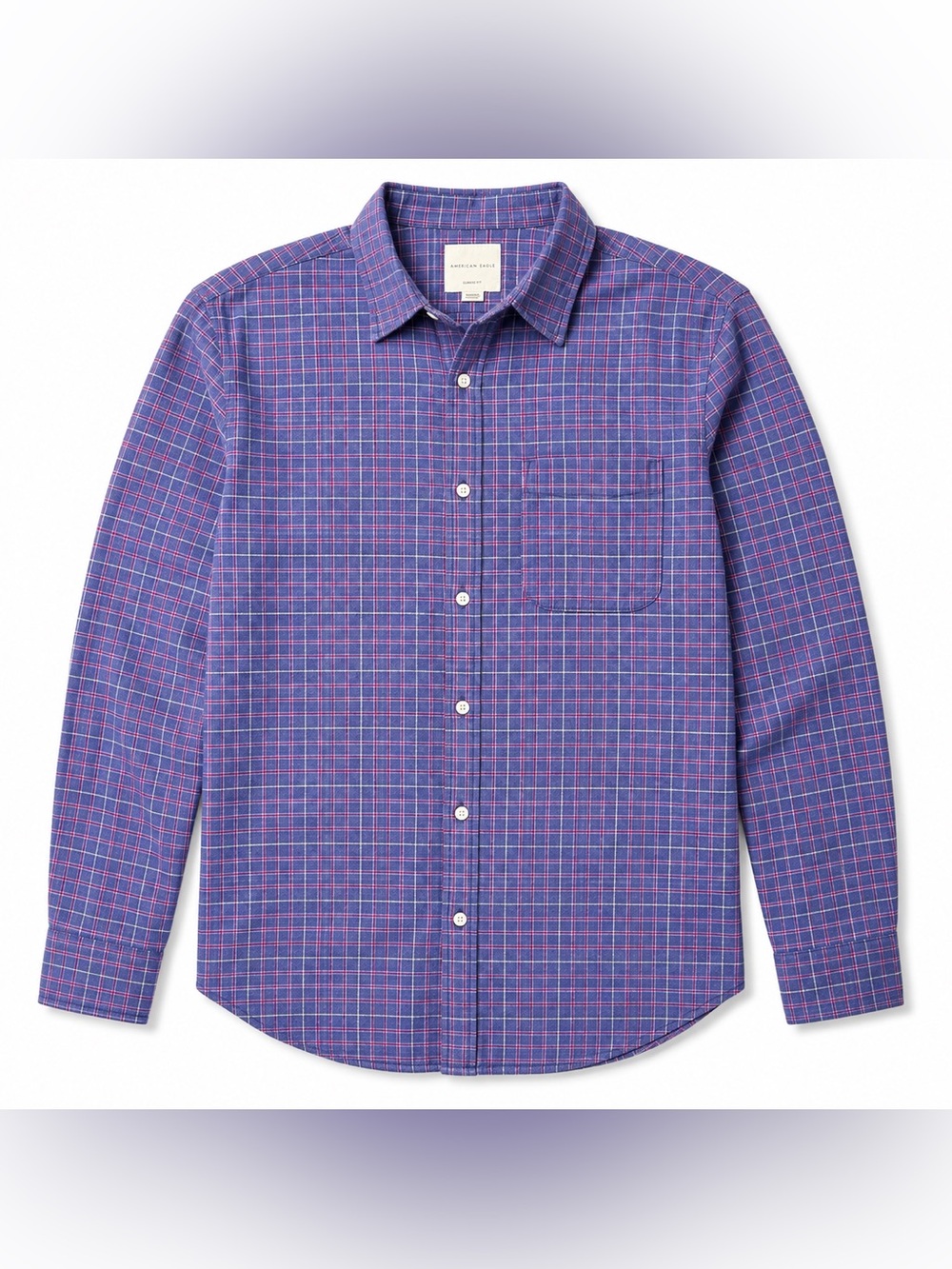 American Eagle Classic Fit Plaid Button Down Shirt Men’s XL Blue Red